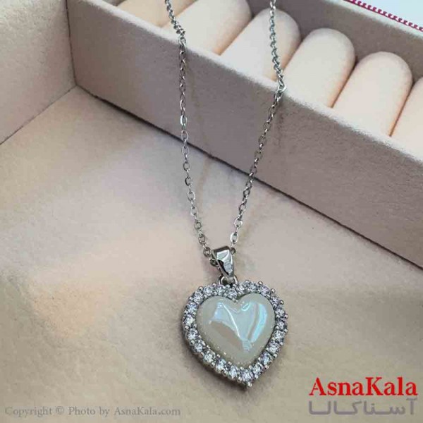 گردنبند دخترانه پینترستی استیل مدل قلب کد GNB161496W