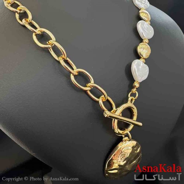 گردنبند دخترانه پینترستی استیل مدل مینیمال طلایی کد GNB161541W