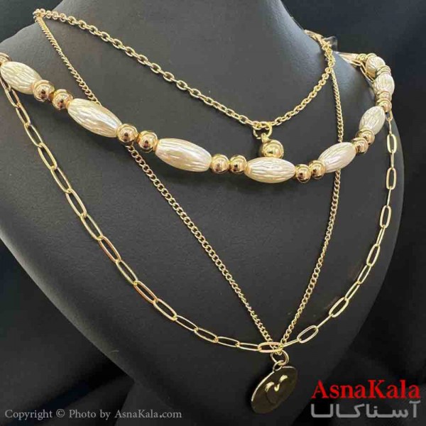 گردنبند دخترانه پینترستی استیل مدل لاینی مینیمال کد GNB161543W