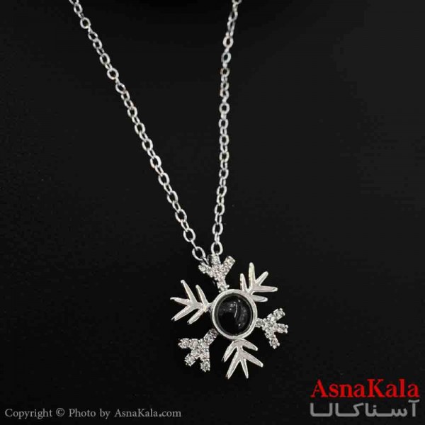 گردنبند تلسکوپی دوستت دارم به صد زبان دنیا طرح برف کد GNB161551W