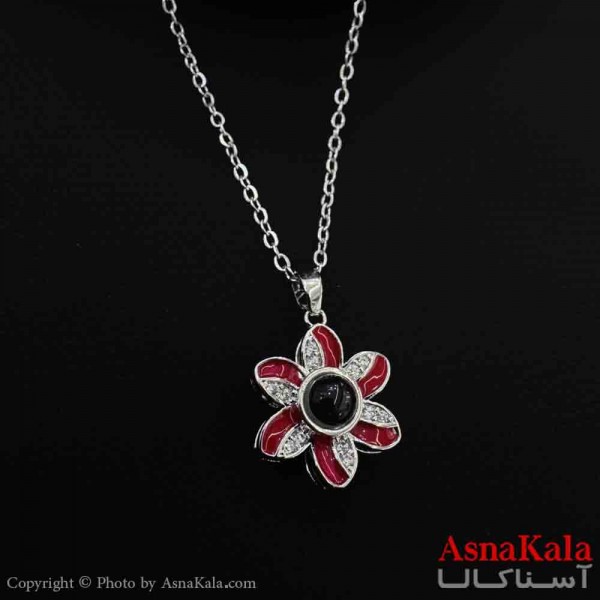 گردنبند تلسکوپی دوستت دارم به صد زبان دنیا طرح گل  کد GNB161553W