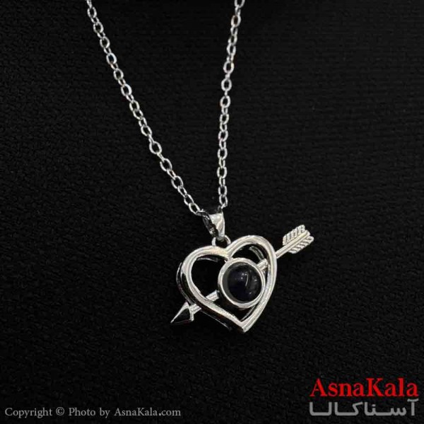 گردنبند تلسکوپی دوستت دارم به صد زبان دنیا طرح قلب  کد GNB161554W