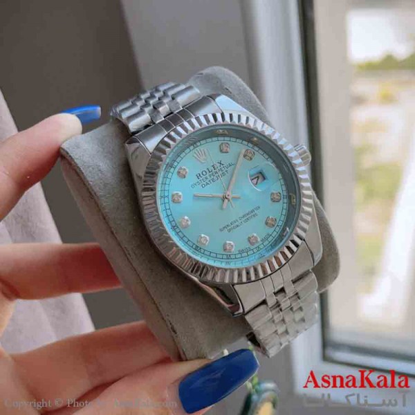 ساعت مردانه رولکس دیت جاس ضدآب صفحه نگینی با تقویم تلسکوپی  کد WTCH11299W