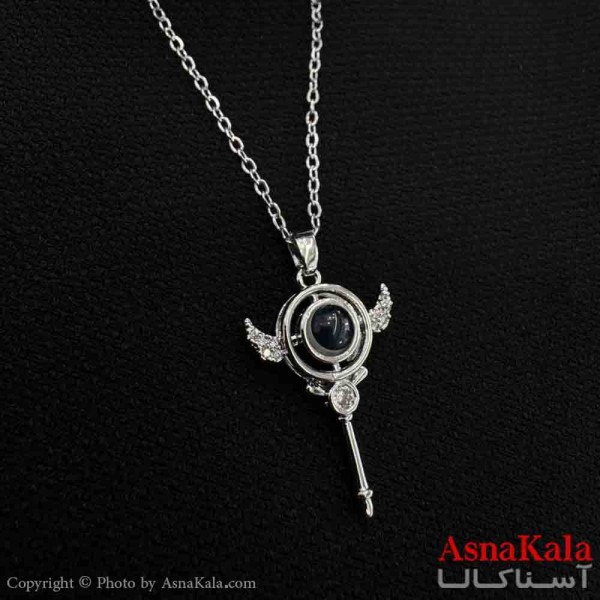 گردنبند تلسکوپی دوستت دارم به صد زبان دنیا طرح بال عشق  کد GNB161565W