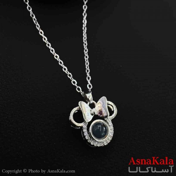 گردنبند تلسکوپی دوستت دارم به صد زبان دنیا طرح پاپیونی  کد GNB161571W