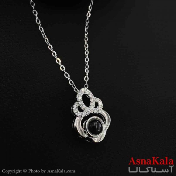 گردنبند تلسکوپی دوستت دارم به صد زبان دنیا طرح تاج کد  GNB161573W