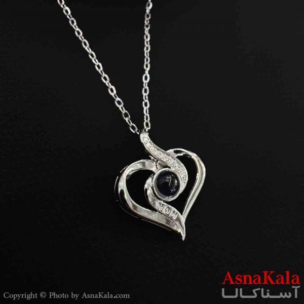 گردنبند تلسکوپی دوستت دارم به صد زبان دنیا طرح قلب  کدGNB161576W