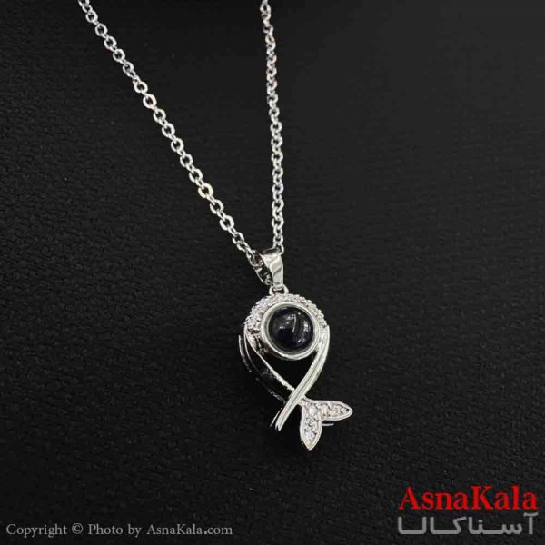 گردنبند تلسکوپی دوستت دارم به صد زبان دنیا طرح دم وال کدGNB161580W