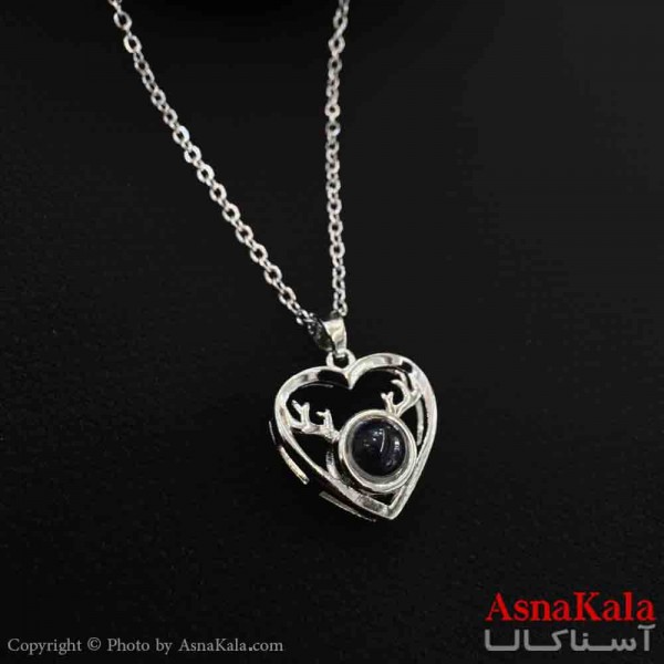 گردنبند تلسکوپی دوستت دارم به صد زبان دنیا طرح قلب کدGNB161581W