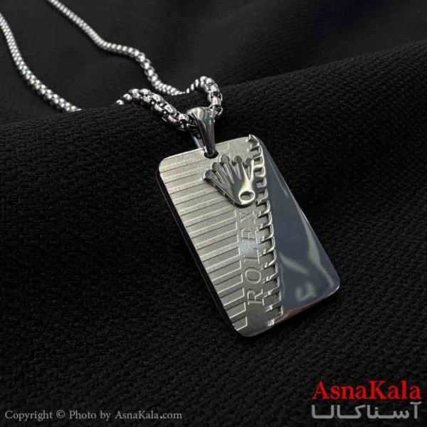 گردنبند مردانه و پسرانه استیل مدل رولکس کد GNB161584W