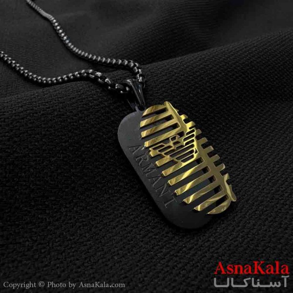 گردنبند مردانه و پسرانه استیل مدل مشکی کد GNB161602W