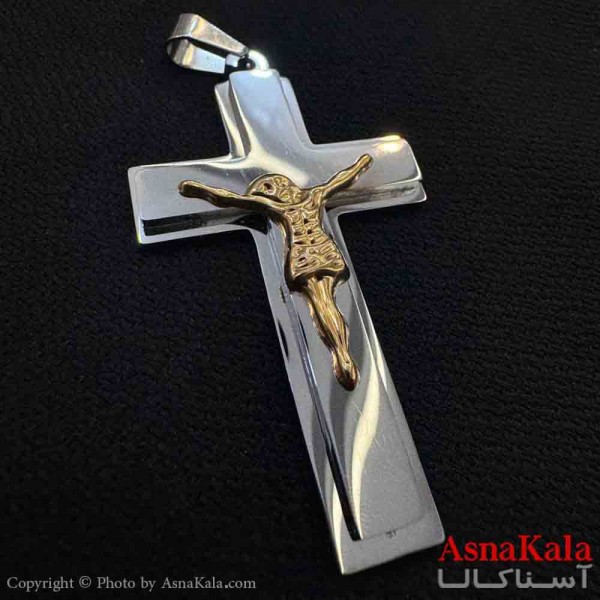 آویز گردنبند مردانه طرح صلیب آدمک  کد GNB161606W