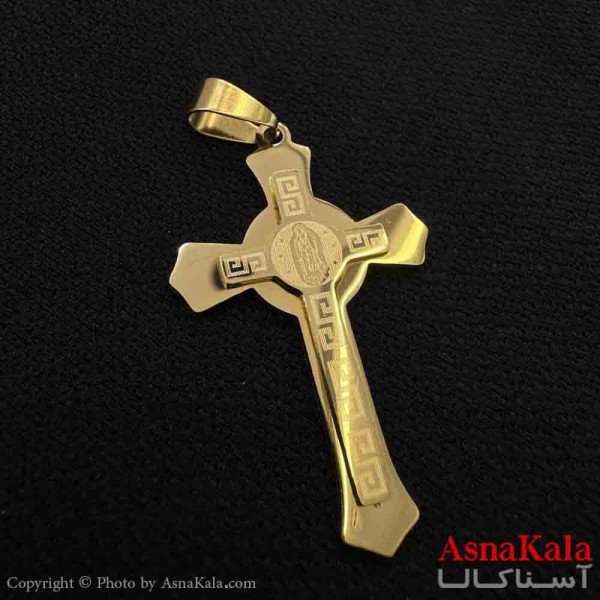 آویز گردنبند مردانه طرح صلیب طرحدار کد GNB161621W