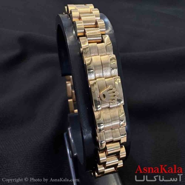 دستبند استیل مردانه مدل رولکس طلایی کد DSB181059W