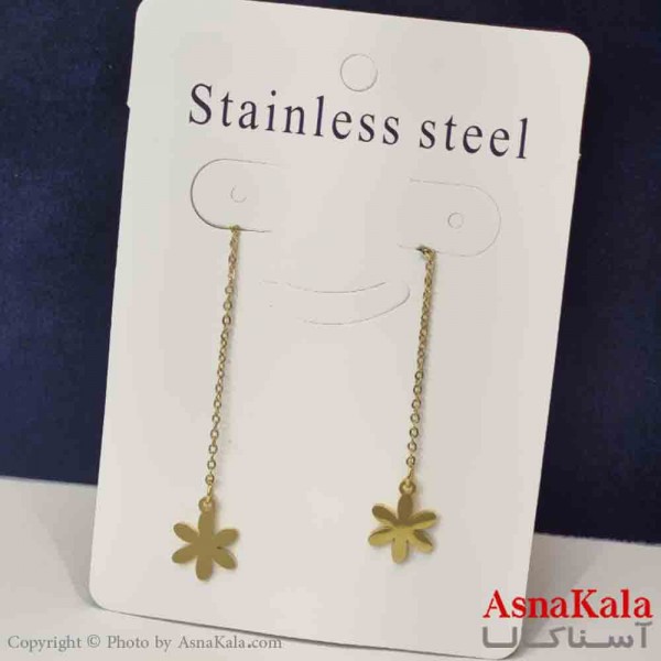 گوشواره دخترانه مدل ایرکاف برف بخیه استیل 316 کد GSH151453W