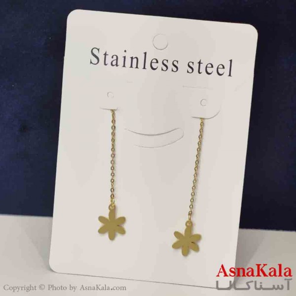 گوشواره دخترانه مدل ایرکاف برف بخیه استیل 316 کد GSH151454W