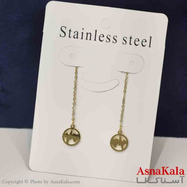 گوشواره دخترانه مدل ایرکاف ضربان بخیه استیل 316 کد GSH151460W