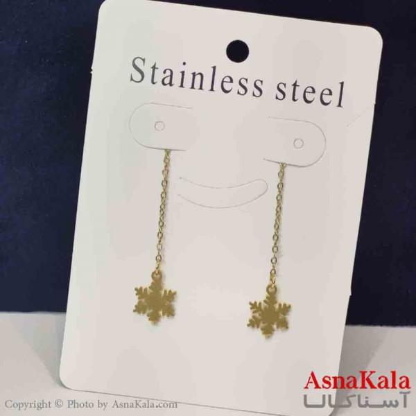 گوشواره دخترانه مدل ایرکاف برف بخیه استیل 316 کد GSH151462W