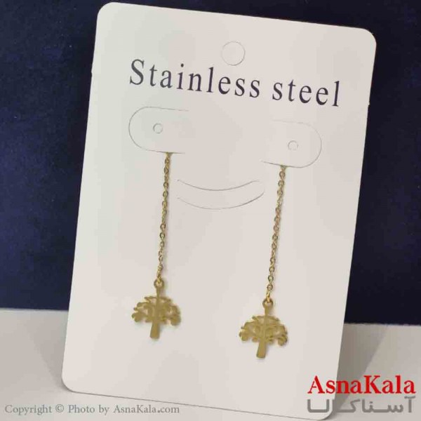 گوشواره دخترانه مدل ایرکاف درخت بخیه استیل 316 کد GSH151465W