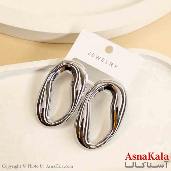گوشواره استیل مینیمال دخترانه مدل حلقه ای پیچی کد GSH151523W