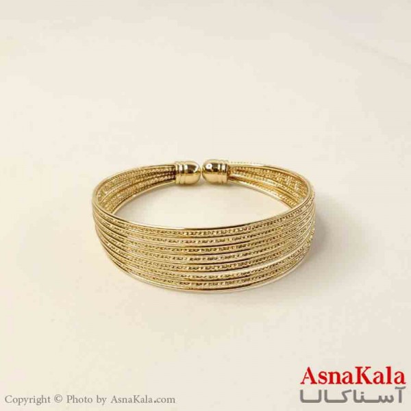 بنگل مینیمال دخترانه استیل مدل خطی طلایی کد DSB181083W