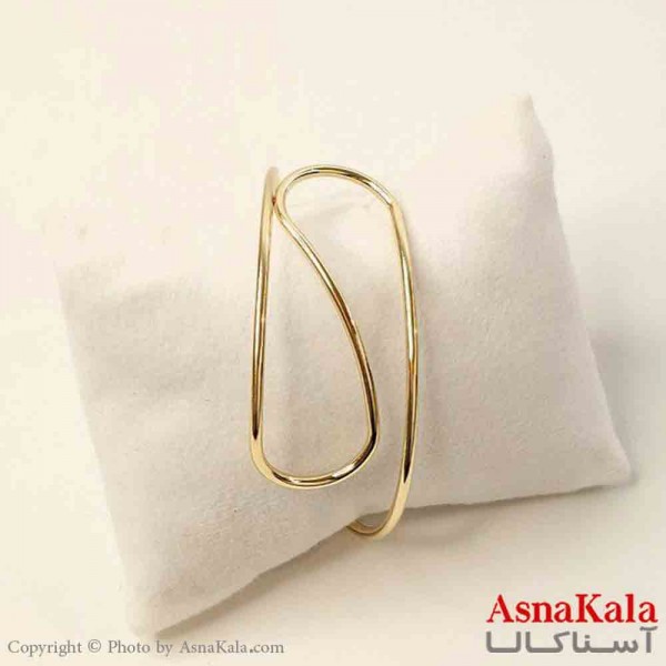 بنگل مینیمال دخترانه استیل مدل دفرمه طلایی کد DSB181084W