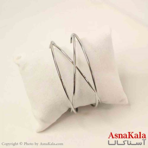 بنگل مینیمال دخترانه استیل مدل نقره ای کد DSB181087W