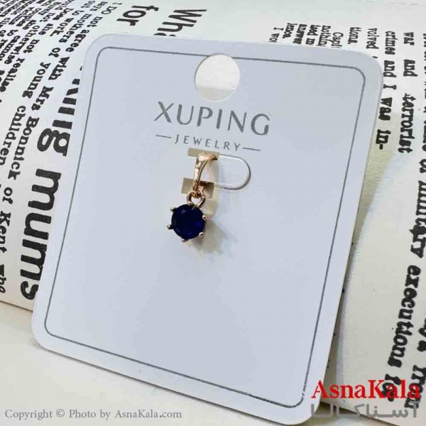 آویز ژوپینگ مینیمال دخترانه مدل نگینی آبی کد GNB161628W