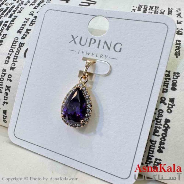 آویز ژوپینگ مینیمال دخترانه مدل اشک نگینی آبی کد GNB161662W