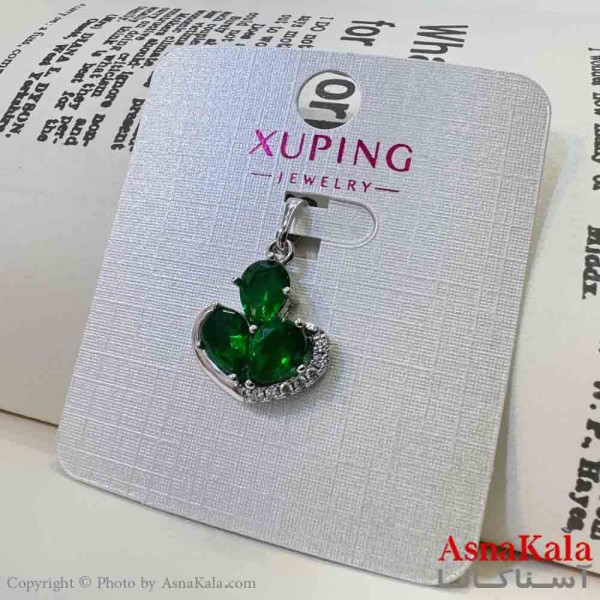 آویز ژوپینگ مینیمال دخترانه مدل نگینی سبز کد GNB161663W