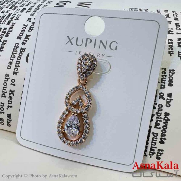 آویز ژوپینگ مینیمال دخترانه مدل اشکی فول نگین کد GNB161664W