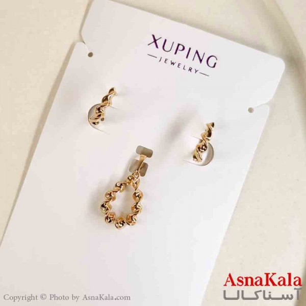 نیم ست زنانه ژوپینگ مدل پیچی شامل گوشواره و گردنبند کد NIM14789W