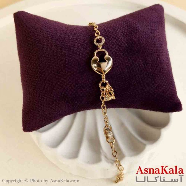 دستبند زنانه ژوپینگ پینترستی مدل قفل طلایی کد DSB181101W