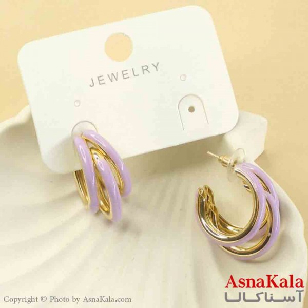 گوشواره استیل مینیمال دخترانه مدل سه حلقه  کد GSH151539W