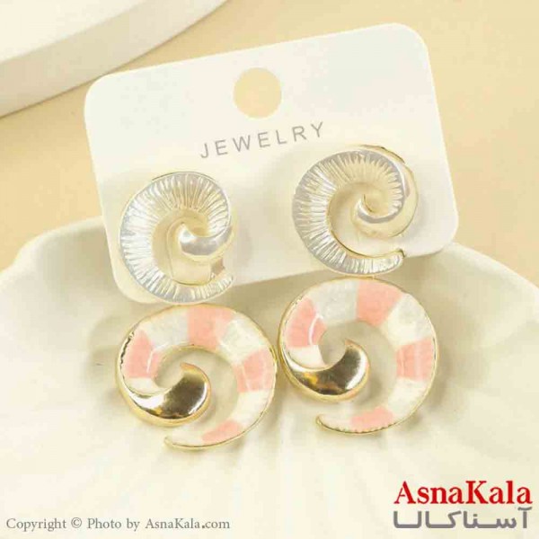 گوشواره استیل مینیمال دخترانه مدل پیچی آبنباتی  کد GSH151543W