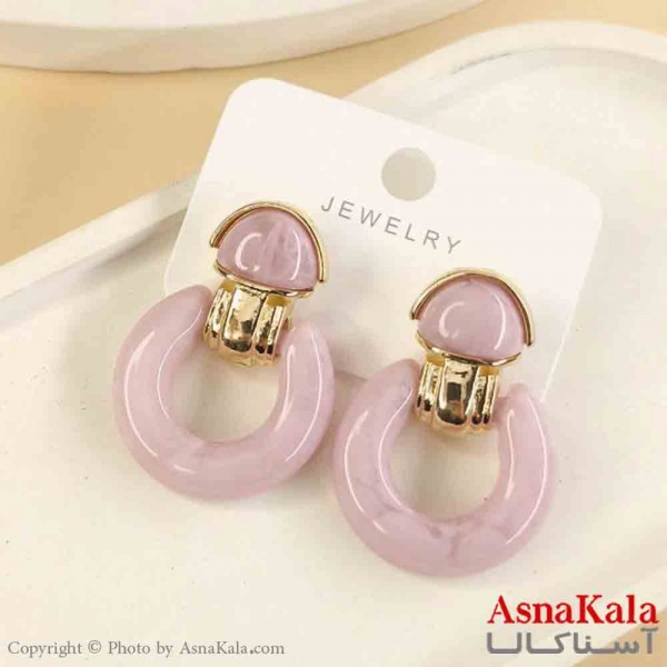 گوشواره استیل مینیمال دخترانه مدل گرد یاسی کد GSH151559W