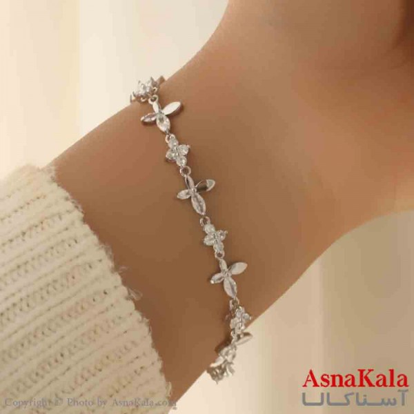 دستبند دخترانه پینترستی استیل مدل نگینی کد DSB181127W