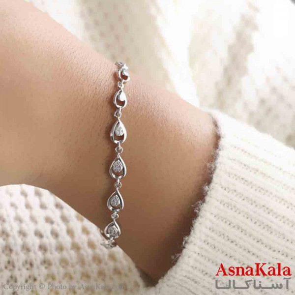 دستبند دخترانه پینترستی استیل مدل اشک  کد DSB181130W
