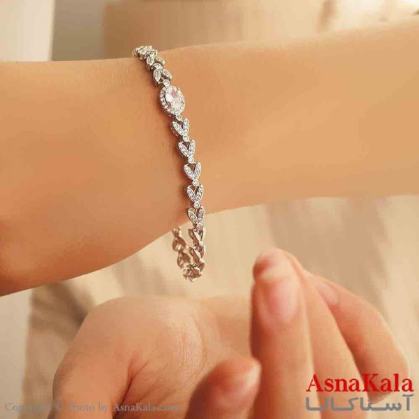 دستبند دخترانه پینترستی استیل مدل نگین  کد DSB181134W