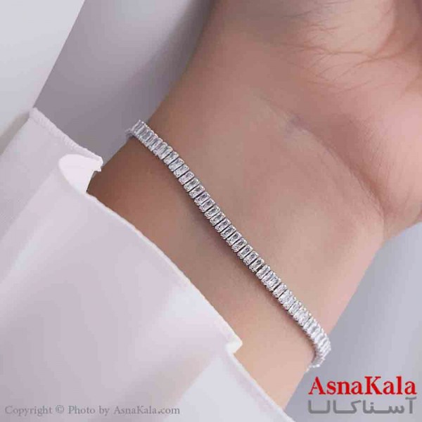 دستبند دخترانه پینترستی استیل مدل تنیسی  کد DSB181151W