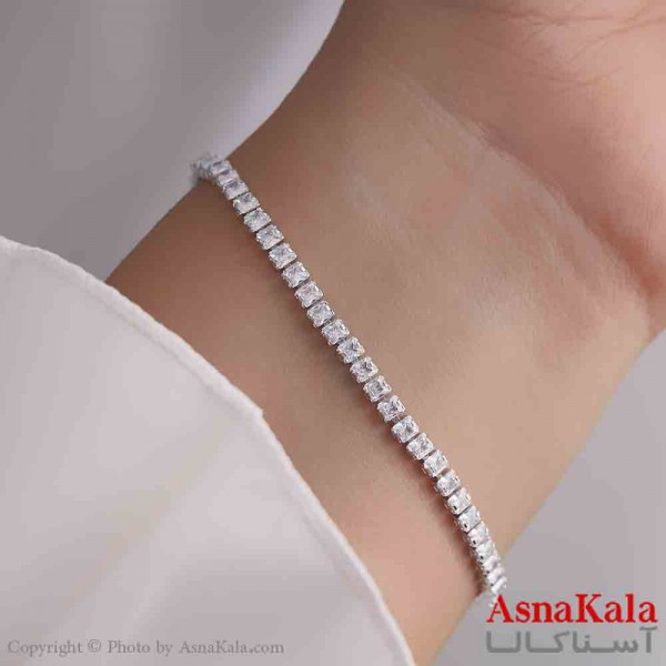 دستبند دخترانه پینترستی استیل مدل نگینی کد DSB181154W