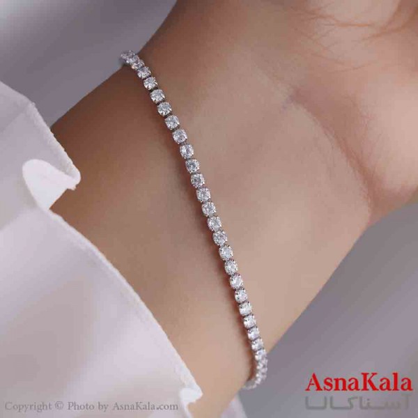 دستبند دخترانه پینترستی استیل مدل نگینی کد DSB181155W