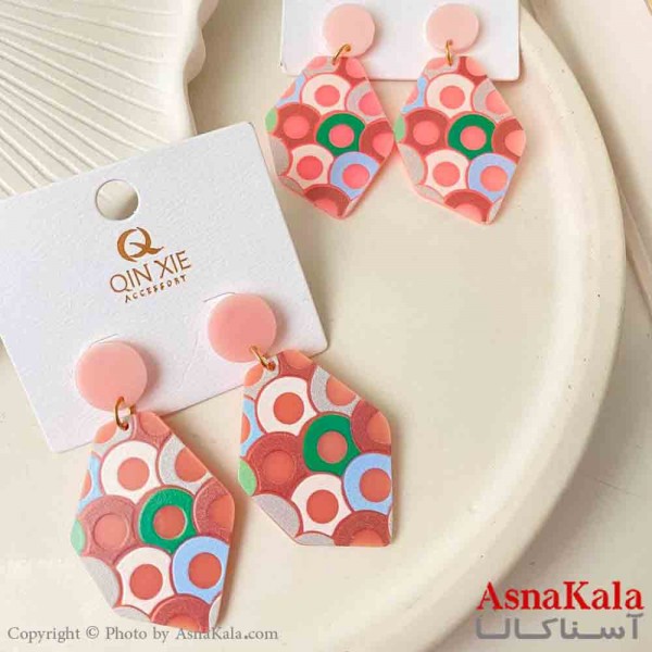 گوشواره تابستانی استیل مینیمال دخترانه مدل چندضلعی کد GSH151565W