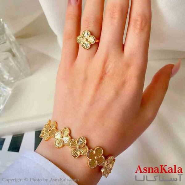 نیم ست زنانه پینترستی  شامل دستبند و انگشتر استیل مدل  ونکلیف کد NIM14883W