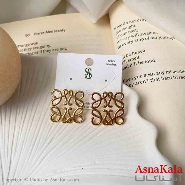 گوشواره  استیل مینیمال زنانه مدل مربع خاص میخ نقره با آبکاری درجه یک کد GSH151611W