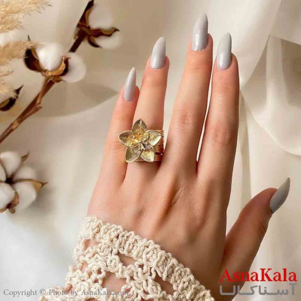 انگشتر زنانه استیل مینیمال مدل گل ترند کد ANG19817W