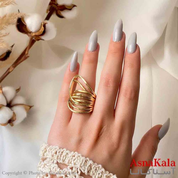 انگشتر زنانه استیل مینیمال مدل محنی مدرن کد ANG19821W