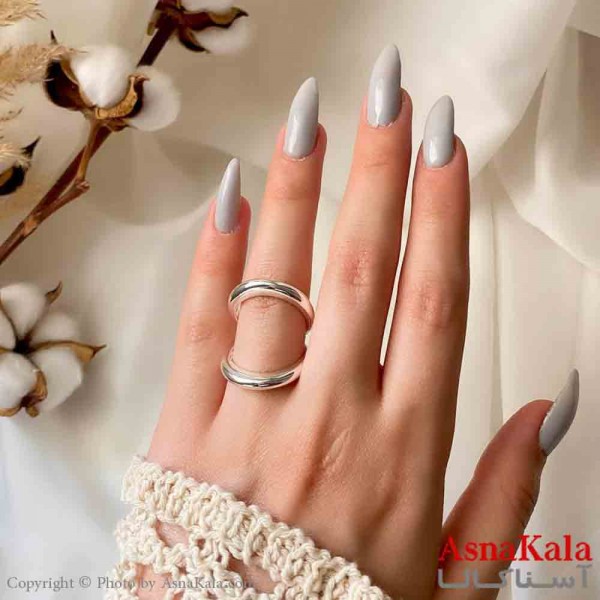 انگشتر زنانه استیل مینیمال مدل دوحلقه کد ANG19822W