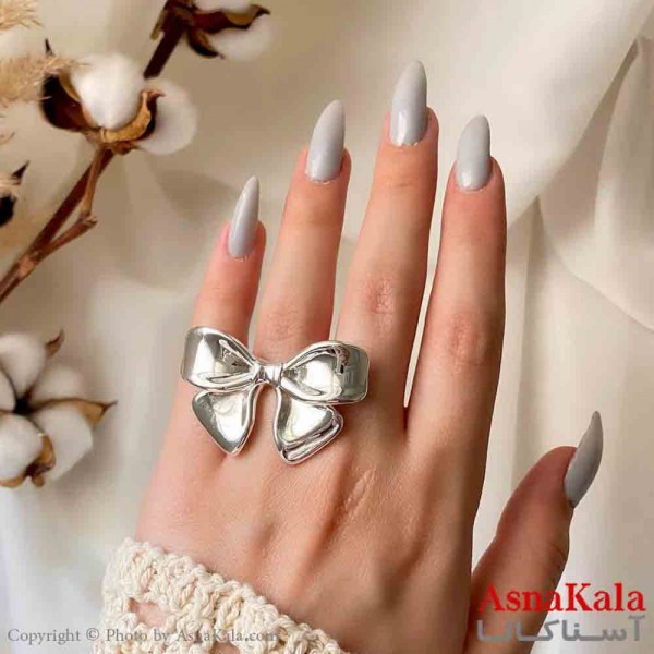 انگشتر زنانه استیل مینیمال مدل پاپیون کد ANG19831W