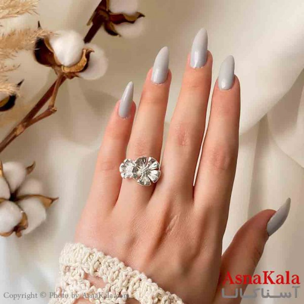 انگشتر زنانه استیل مینیمال مدل گل بابونه کد ANG19833W